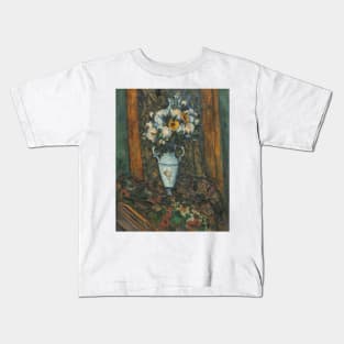 Vase of Flowers by Paul Cezanne Kids T-Shirt